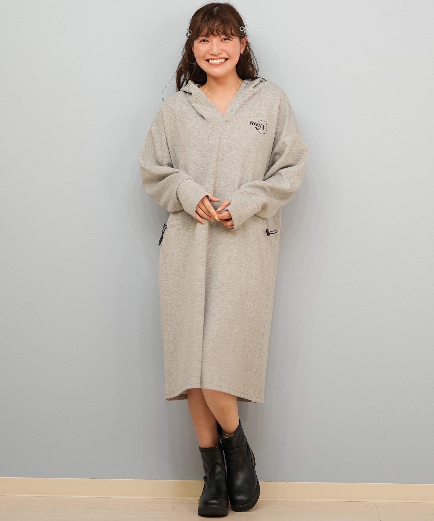 ROXY ロキシー ワンピース レディース シンプル ロゴ フーディー
