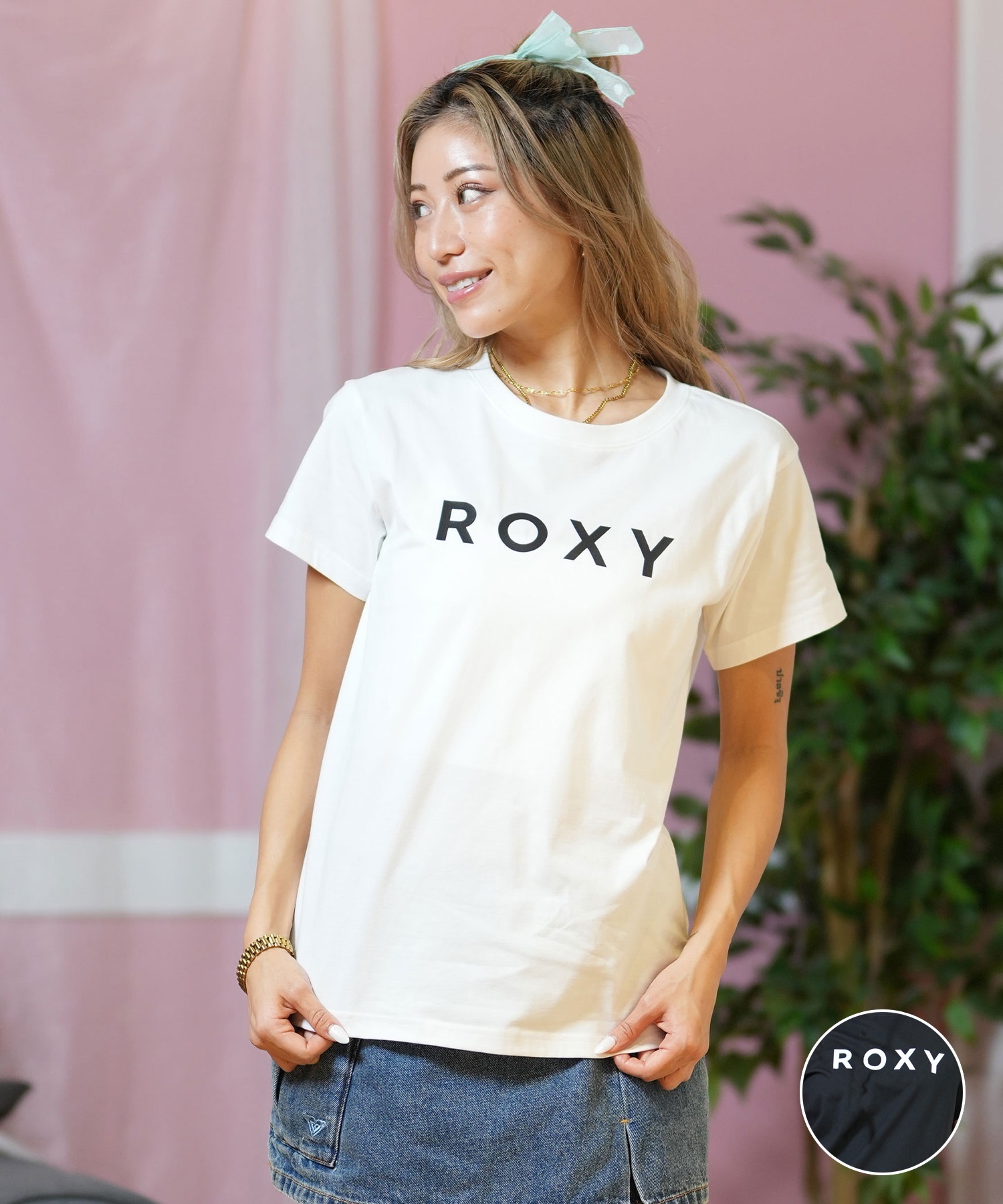 ROXY ロキシー レディース 半袖 Tシャツ シンプルロゴTシャツ