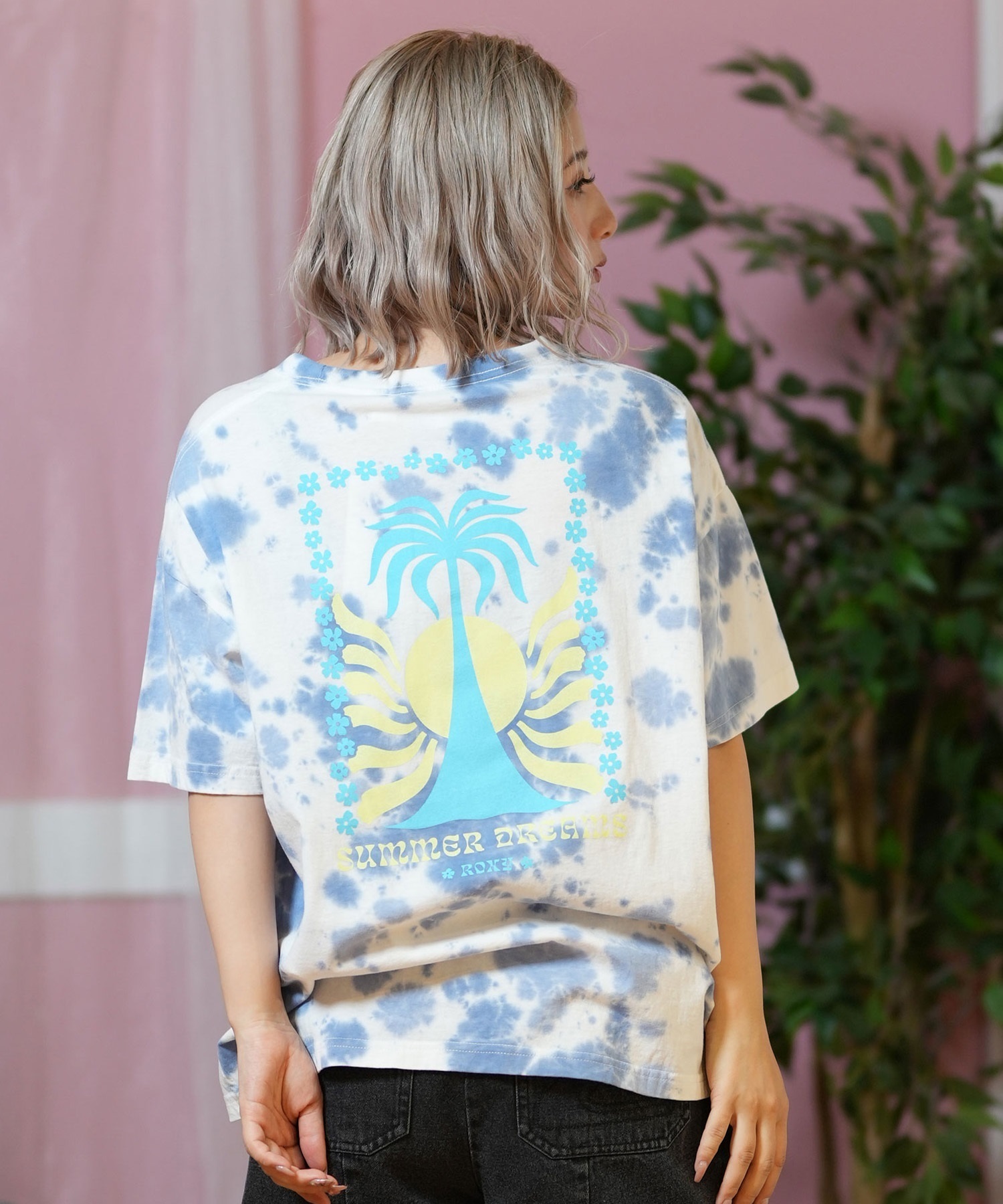 ROXY ロキシー 半袖 Tシャツ レディース タイダイ柄 バックプリント