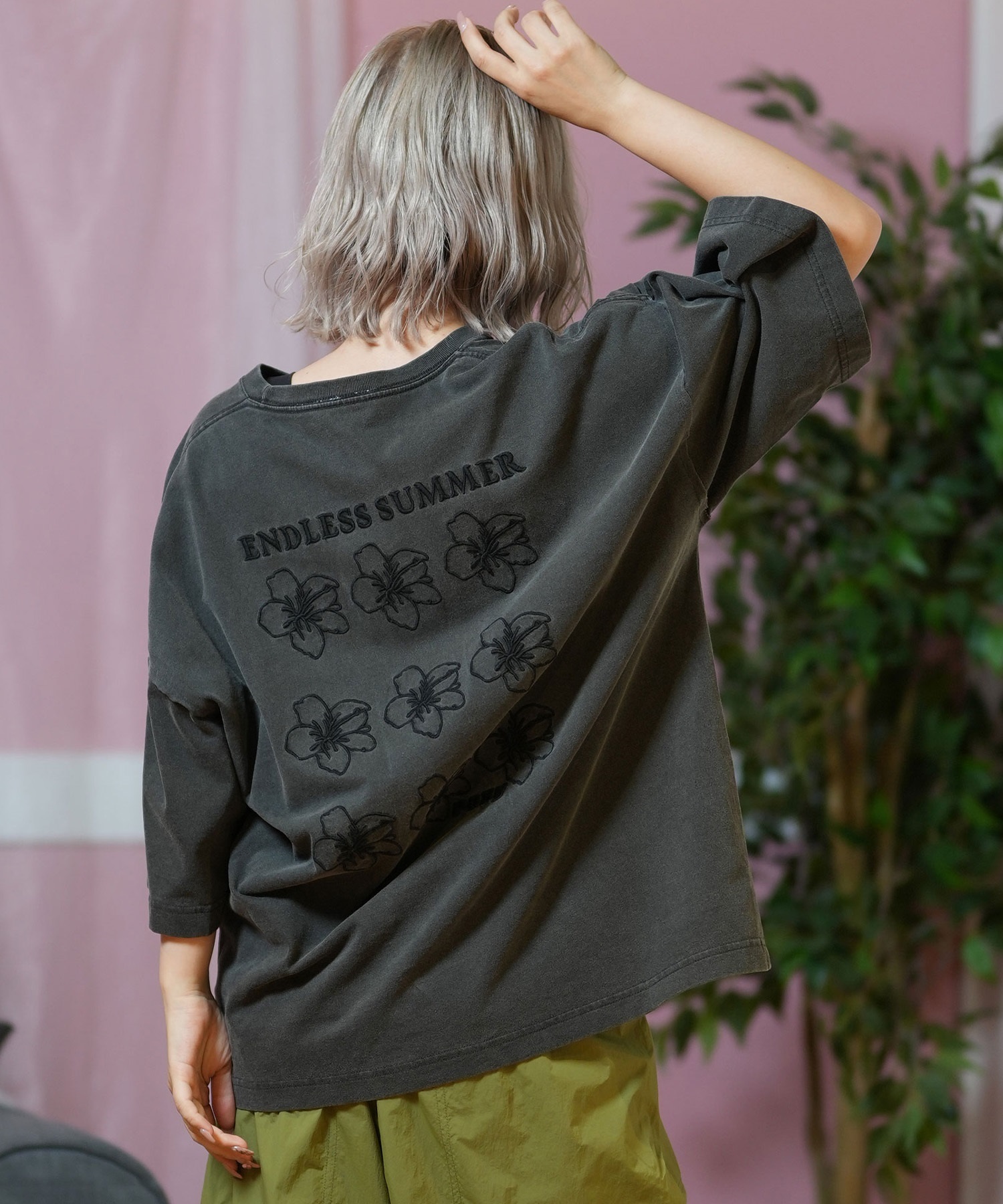 ROXY ロキシー 半袖 Tシャツ レディース バックデザイン オーバーサイズ ONE MORE RST252046(BBK-M)