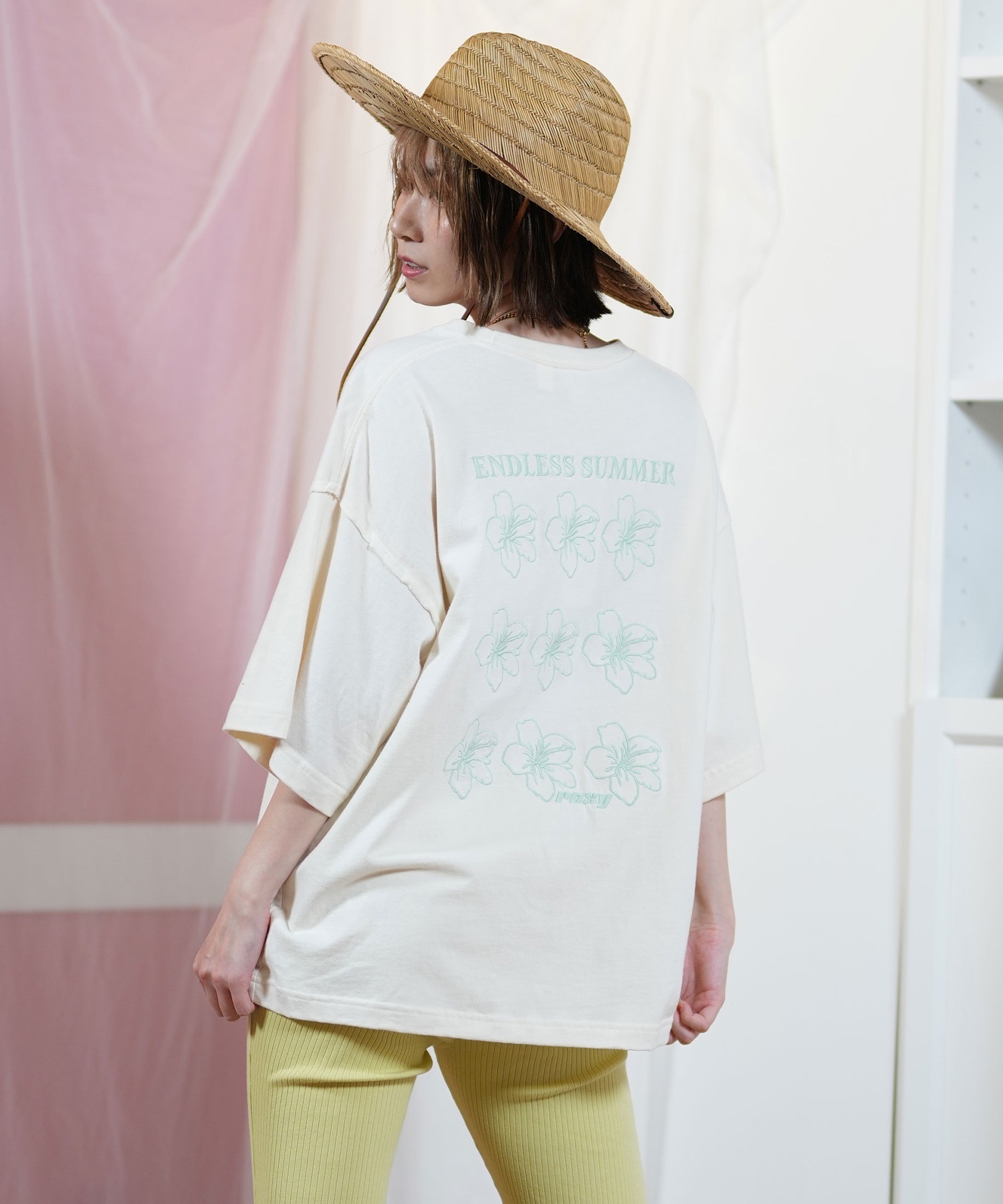 ROXY ロキシー 半袖 Tシャツ レディース バックデザイン オーバーサイズ ONE MORE RST252046(NAT-M)