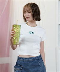 ROXY ロキシー 半袖 Tシャツ レディース クロップド丈 ショート丈 RST252058(WHT-M)