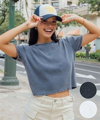 ROXY ロキシー × NANAHA 半袖 Tシャツ レディース リブ クロップド丈 ショート丈 ROXY CRUISERS RST252606T(BBK-M)
