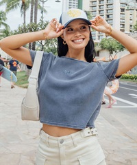 ROXY ロキシー × NANAHA 半袖 Tシャツ レディース リブ クロップド丈 ショート丈 ROXY CRUISERS RST252606T(NVY-M)