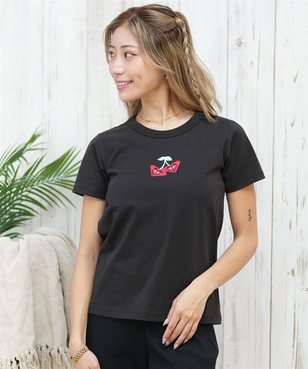 ROXY ロキシー 半袖 Tシャツ レディース ロゴ チェリー ラメ CHERRY CHERRY SS TEE RST252062M