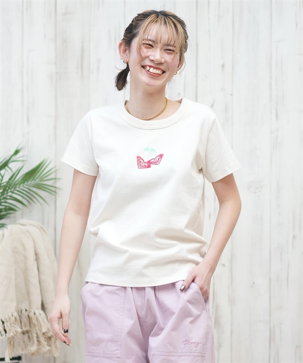 ROXY ロキシー 半袖 Tシャツ レディース ロゴ チェリー ラメ CHERRY CHERRY SS TEE RST252062M