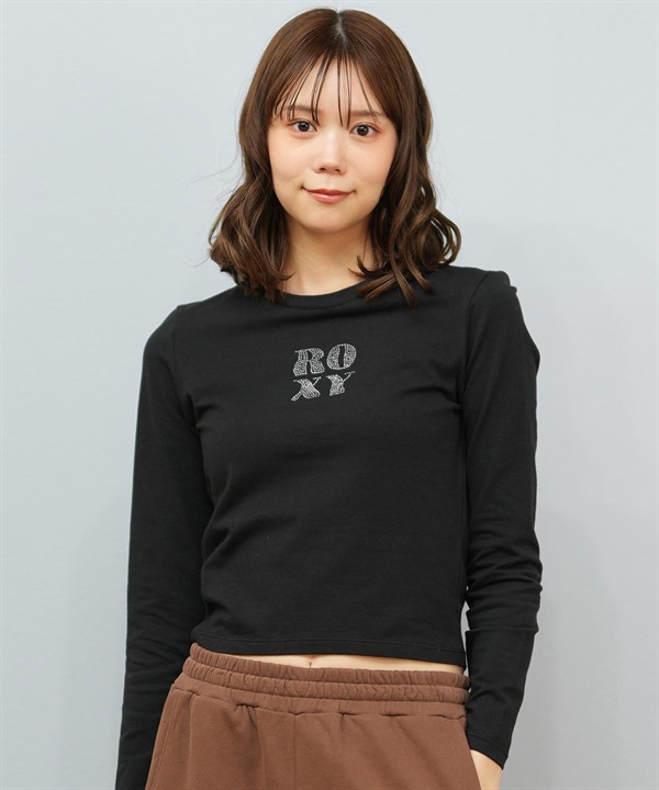 ROXY ロキシー 長袖 Tシャツ ロンT レディース クロップド丈 ショート丈 ロゴ SPARKLY ロンT RLT254035