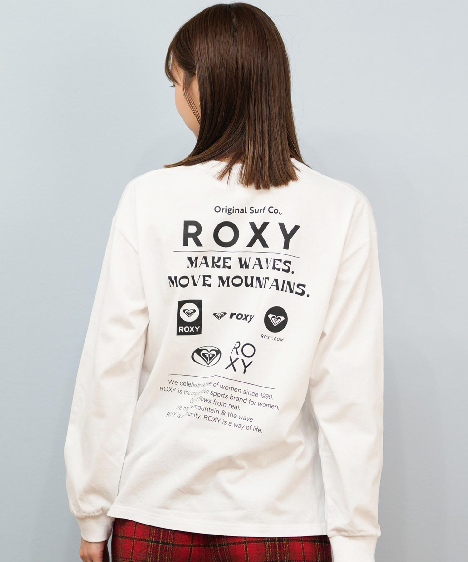 ROXY ロキシー 長袖 Tシャツ ロンT レディース バックプリント ロゴ HISTORICAL LOGO L S TEE RLT254042(WHT-M)