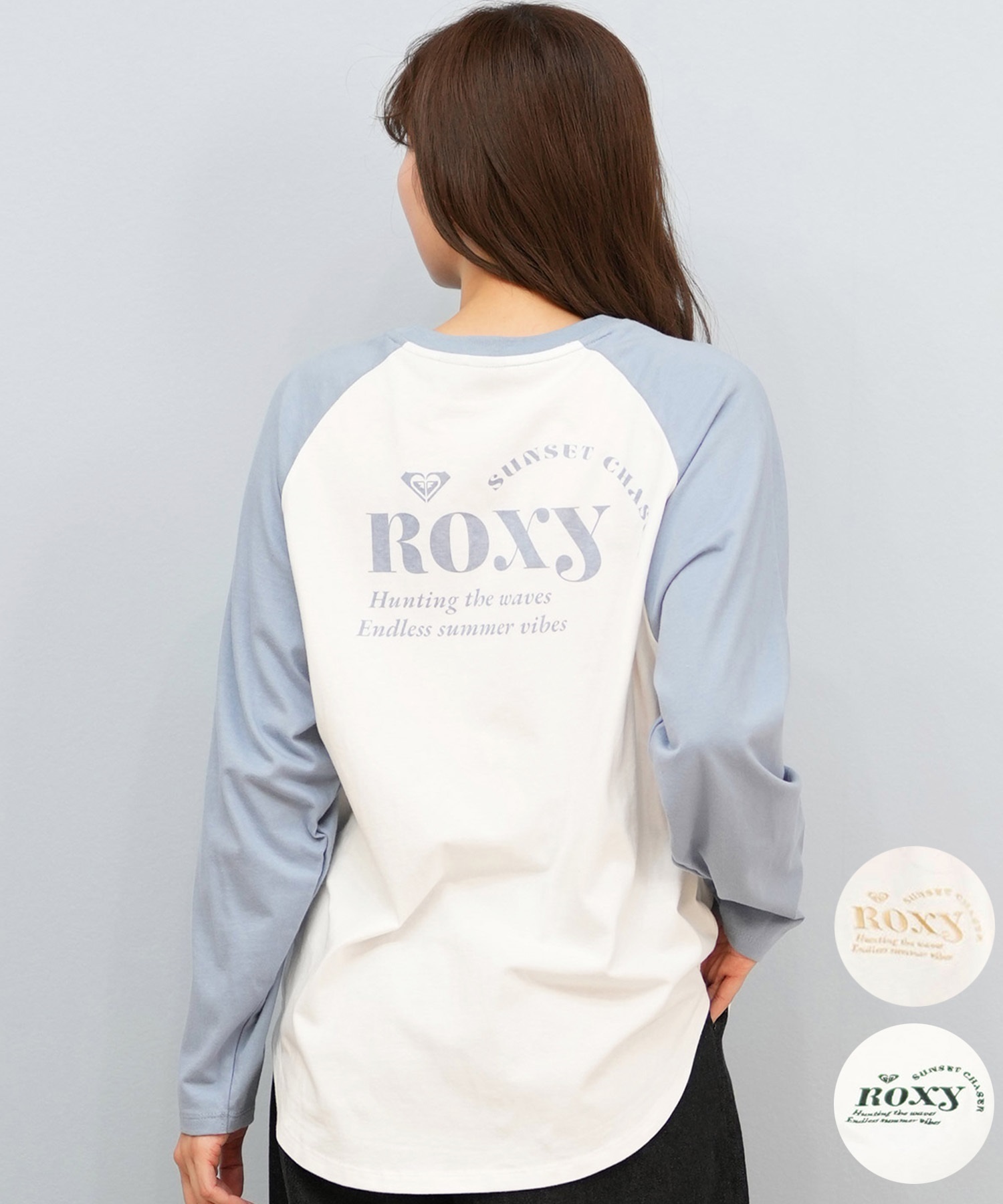 ROXY ロキシー 長袖 Tシャツ ロンT レディース シンプル SUNSET CHASER RAGLAN ロンT RLT254629M(BEG-M)