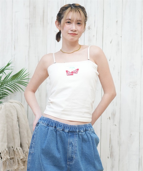 ROXY ロキシー キャミソール タンクトップ レディース カップ付 ロゴ チェリー ラメ CHERRY CHERRY BARE TOP RSL252061M