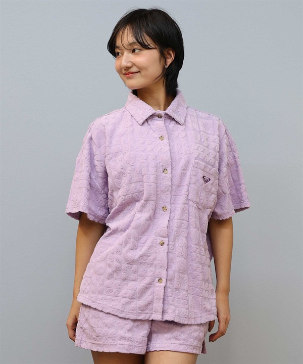 ROXY ロキシー 半袖 シャツ レディース パイル生地 開襟シャツ セットアップ対応 SUNBATHING SHIRT RDK252037
