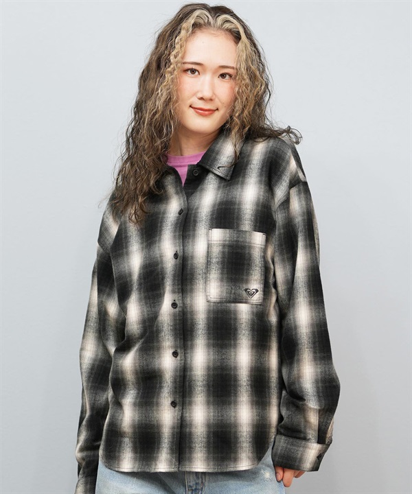 ROXY ロキシー 長袖 シャツ レディース チェック ロゴ LOOK UP シャツ RSH254045