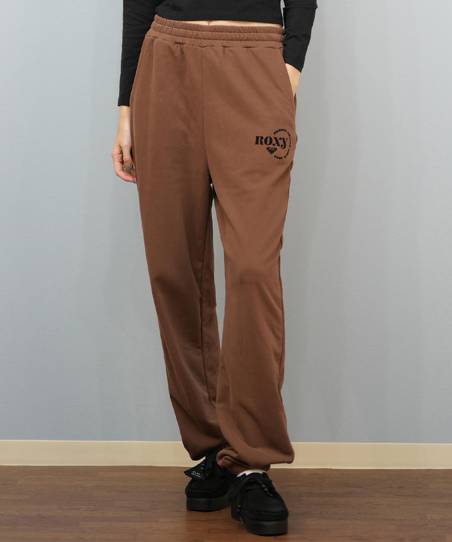 ROXY ロキシー ロングパンツ レディース スウェット パンツ ロゴ セットアップ対応 JIVY PANTS RPT254014(BRN-M)