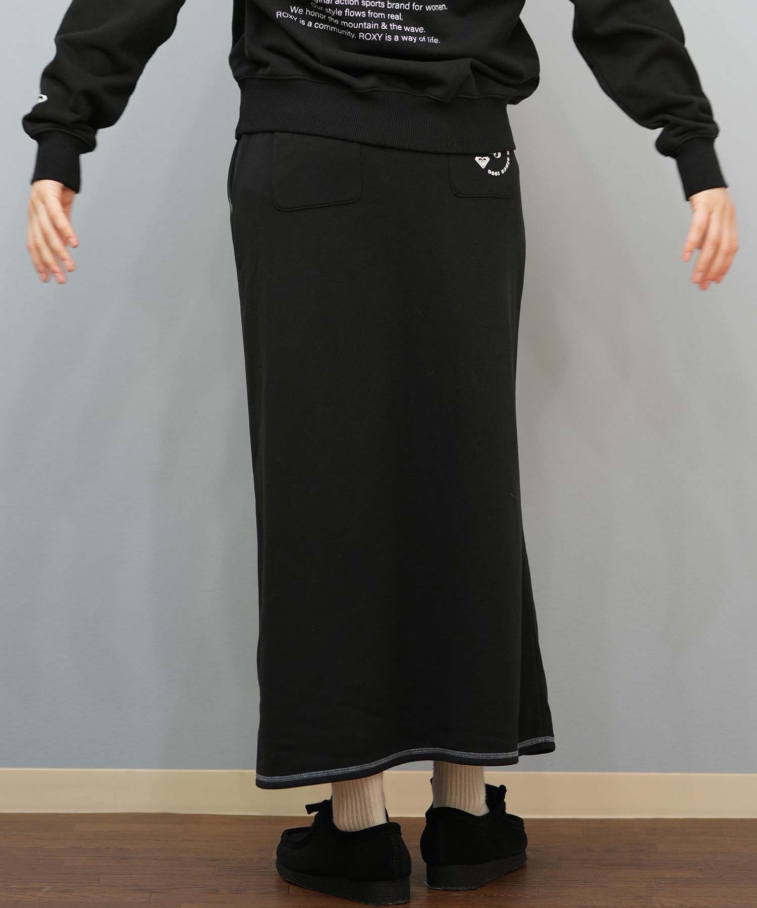 ROXY ロキシー スカート レディース ロングスカート シンプル ロゴ JIVY SKIRTS RSK254003(BLK-M)