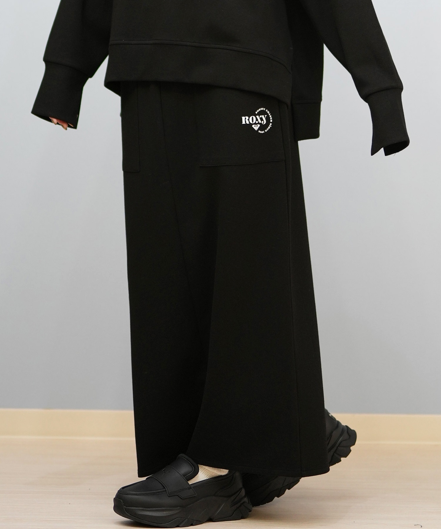 ROXY ロキシー ロングスカート レディース ロゴ ワンポイント セットアップ対応 RSK254612M(BLK-M)