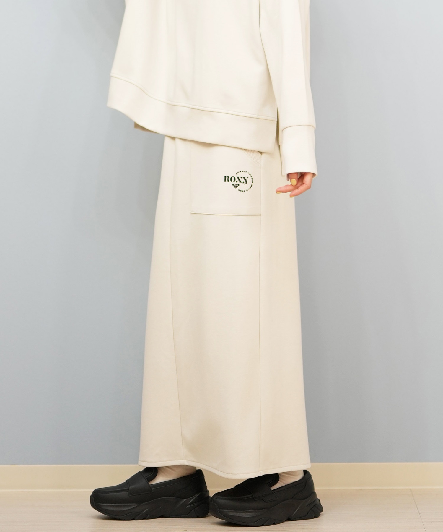ROXY ロキシー ロングスカート レディース ロゴ ワンポイント セットアップ対応 RSK254612M(SND-M)