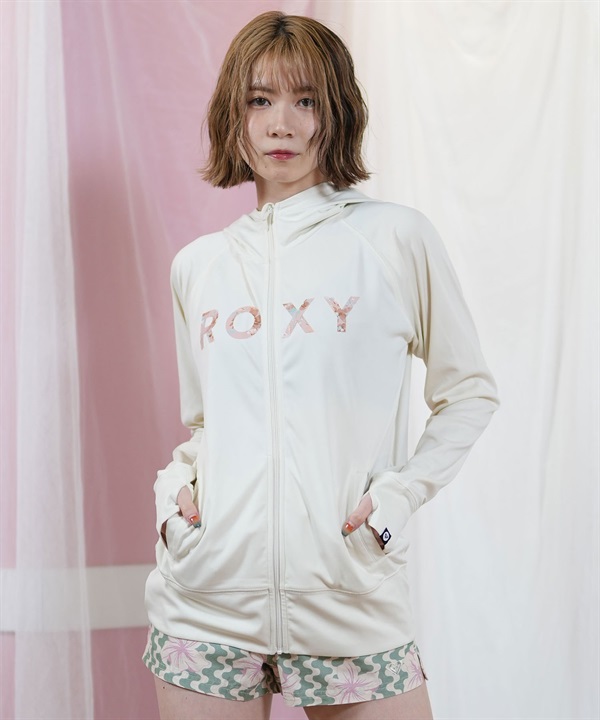 ROXY ロキシー ラッシュガード レディース パーカー ジップアップ 長袖 水陸両用 UVカット ARTSY FLORAL LOGO PARKA RLY251041