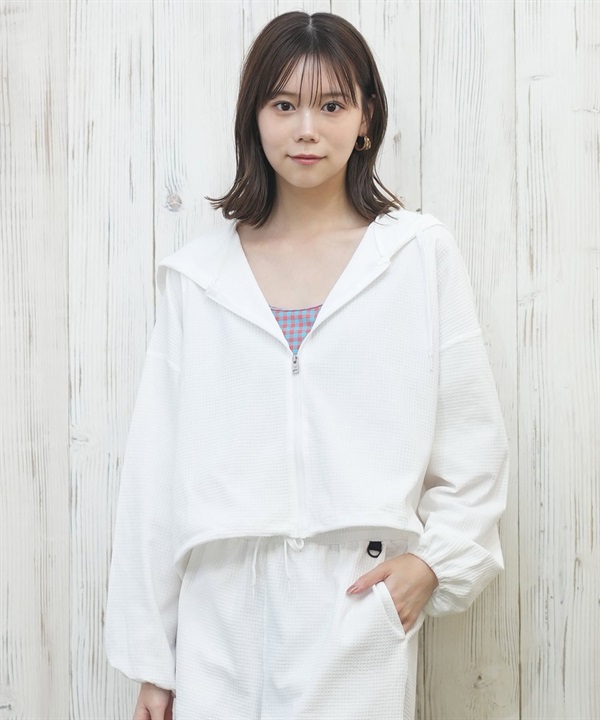 ROXY ロキシー ラッシュガード レディース パーカー ジップアップ 長袖 水陸両用 UVカット SEASIDE BLUE RLY251049
