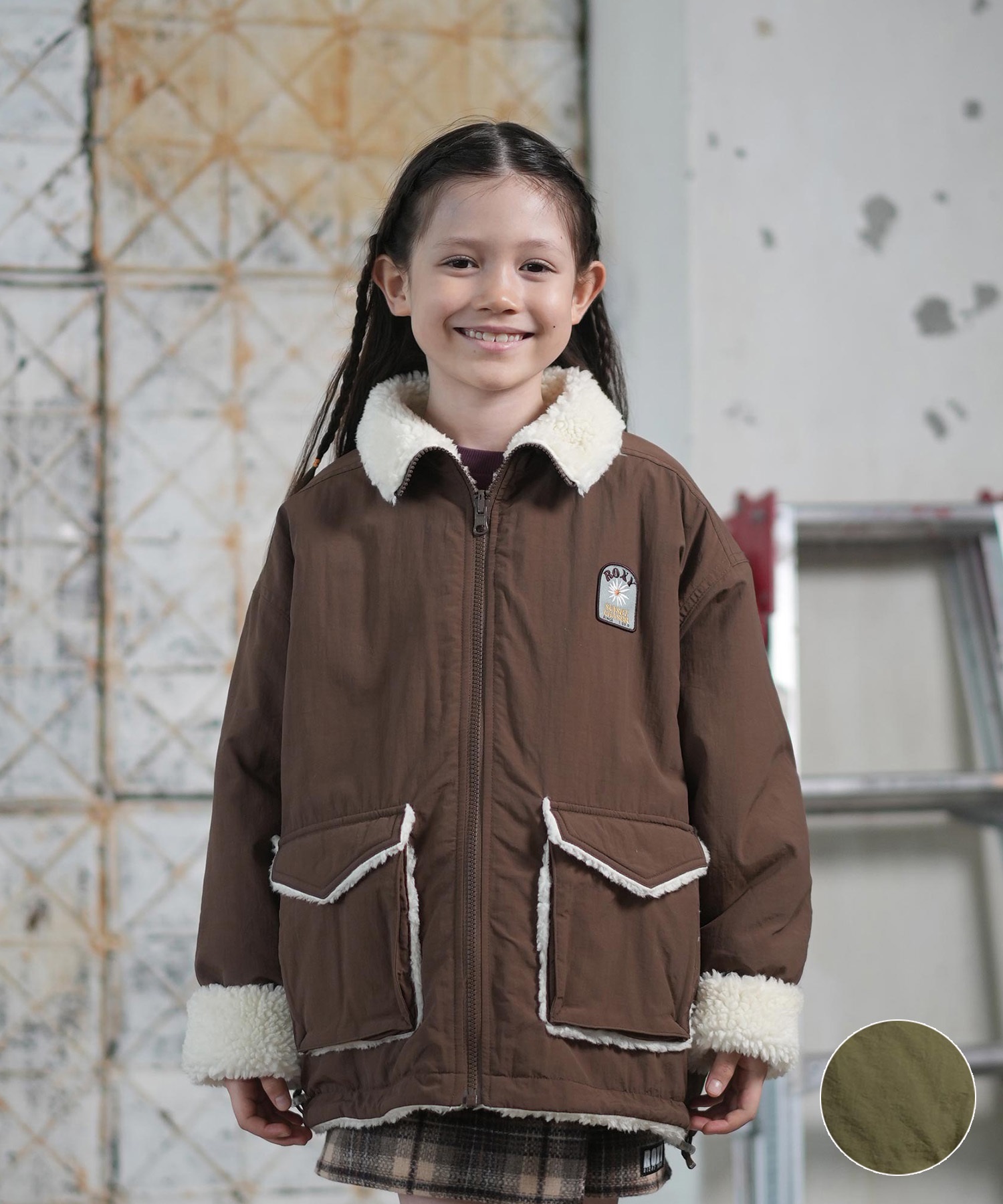 ROXY ロキシー アウター キッズ ジュニア 子供 リバーシブル ナイロン