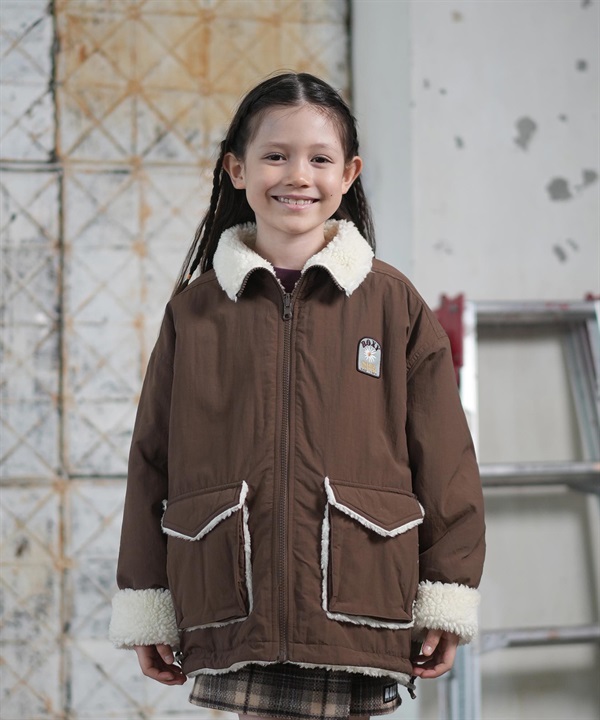 ROXY ロキシー アウター キッズ ジュニア 子供 リバーシブル ナイロン ボア ジャケット 撥水加工 MINI CHEER UP TJK254090