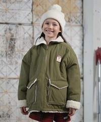 ROXY ロキシー アウター キッズ ジュニア 子供 リバーシブル ナイロン ボア ジャケット 撥水加工 MINI CHEER UP TJK254090(KHA-130cm)
