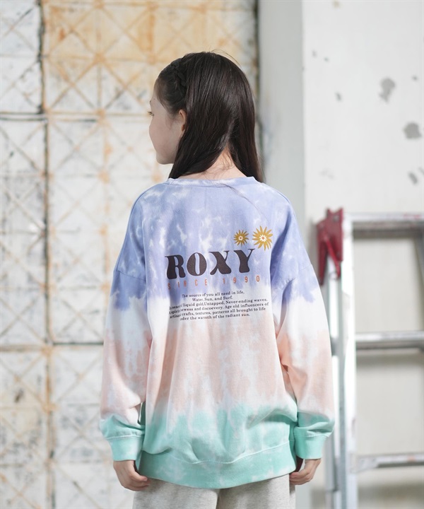 ROXY ロキシー トレーナー スウェット キッズ ジュニア 子供 クルーネック バックプリント タイダイ ミニ裏毛 TLT254091