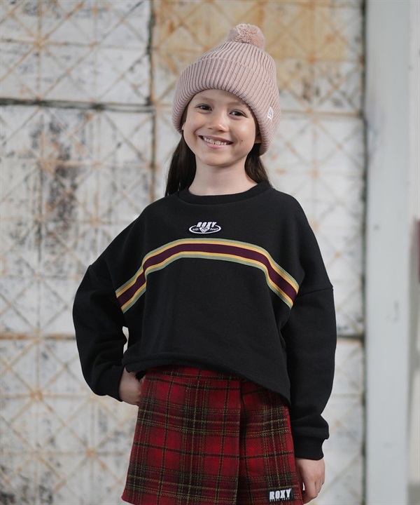 ROXY ロキシー トレーナー スウェット キッズ ジュニア 子供 ショート丈 ドロップショルダー 裏毛 TPO254086