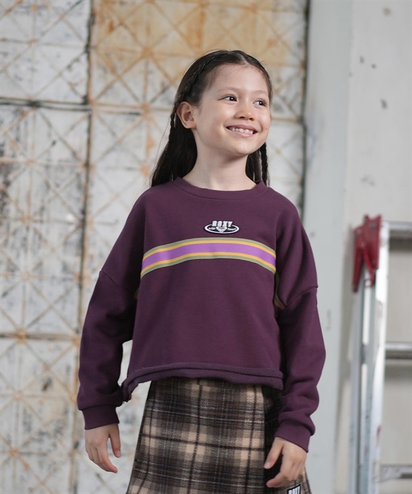 ROXY ロキシー トレーナー スウェット キッズ ジュニア 子供 ショート丈 ドロップショルダー 裏毛 TPO254086