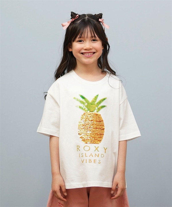 ROXY ロキシー 半袖 Tシャツ キッズ ジュニア 子供 スパンコール MINI ISLAND VIBES TST252065