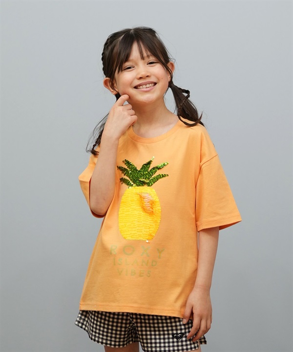 ROXY ロキシー 半袖 Tシャツ キッズ ジュニア 子供 スパンコール MINI ISLAND VIBES TST252065