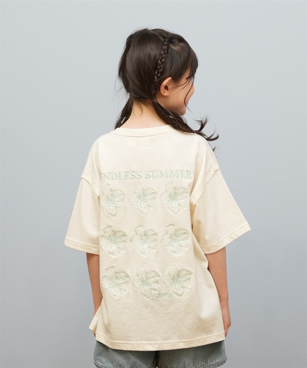 ROXY ロキシー 半袖 Tシャツ キッズ ジュニア 子供 刺しゅう 花 MINI ONE MORE TST252066