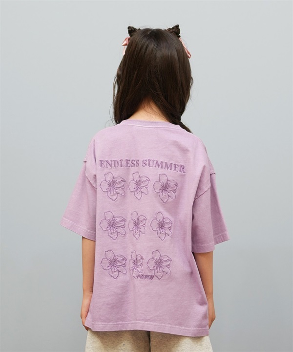ROXY ロキシー 半袖 Tシャツ キッズ ジュニア 子供 刺しゅう 花 MINI ONE MORE TST252066