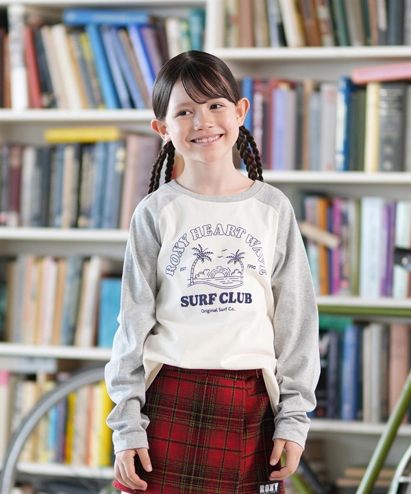 ROXY ロキシー 長袖 Tシャツ ロンT キッズ ジュニア 子供 ラグラン ラウンドヘム TLT254087