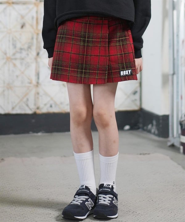 ROXY ロキシー スカート キッズ ジュニア 子供 チェック ロゴ 女の子 MINI VENTURE TSK254085