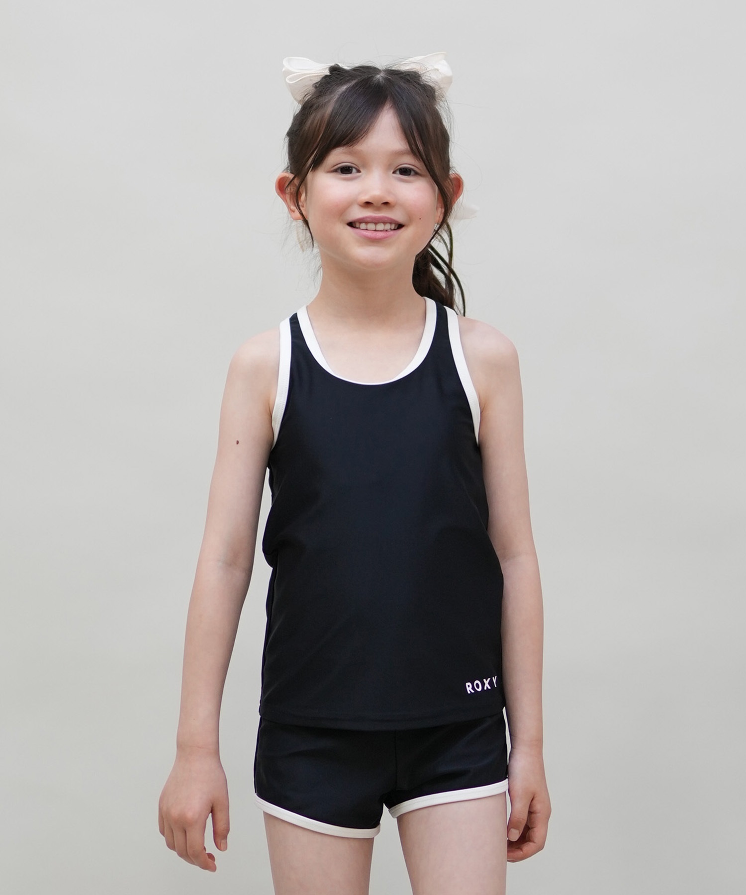 ROXY ロキシー 水着 タンキニ キッズ ジュニア 子供 女の子 ガールズ MINI DEEP WATER TSW251100(BLK-130cm)