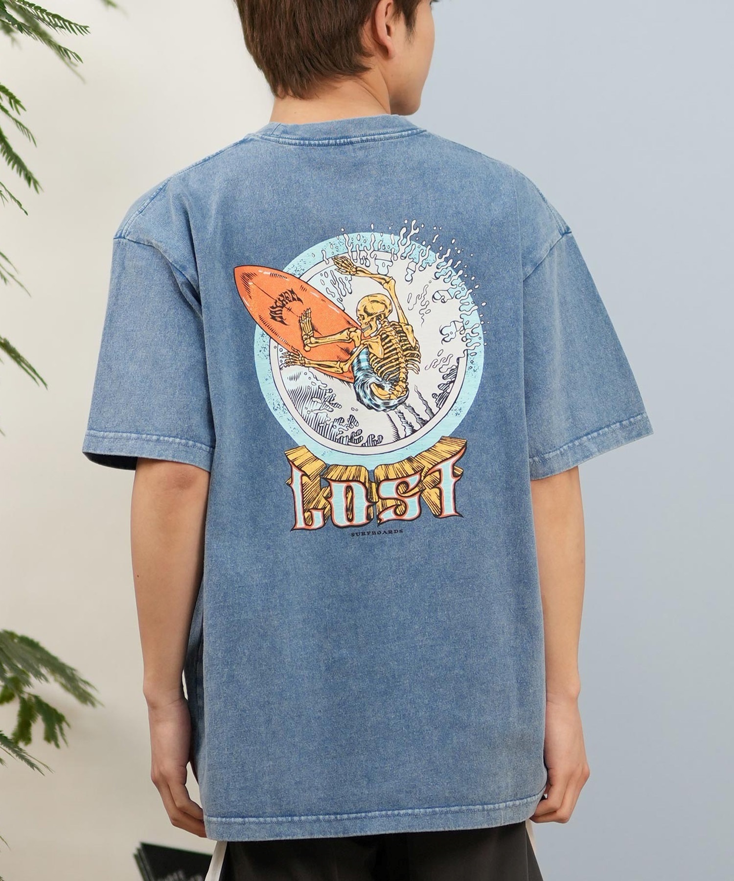 LOST ロスト 半袖 Tシャツ メンズ バックプリント ヘビーウェイト L25S-2101 ムラサキスポーツ限定(CBL-M)