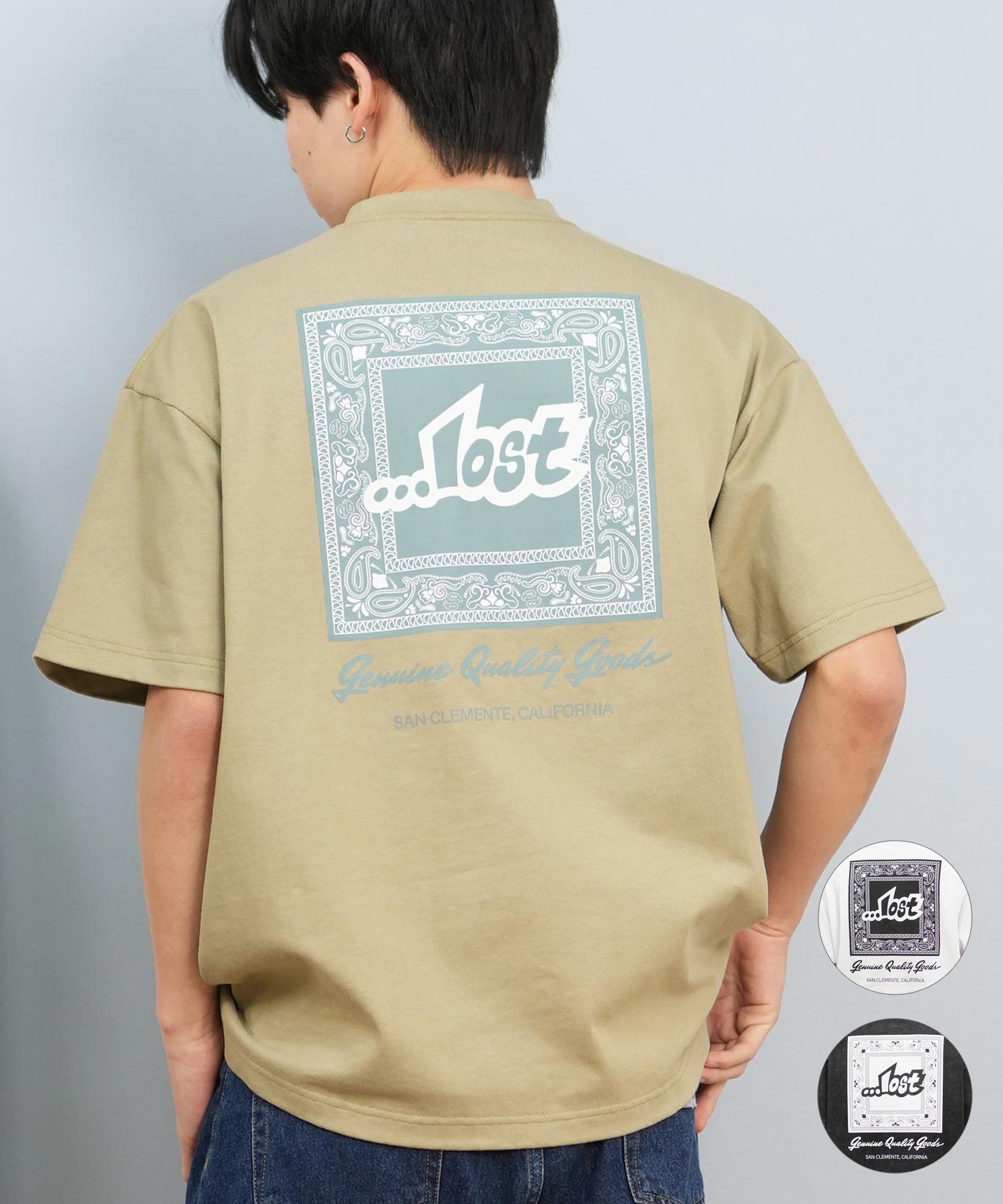 LOST ロスト 半袖 Tシャツ メンズ バックプリント ボックスロゴ