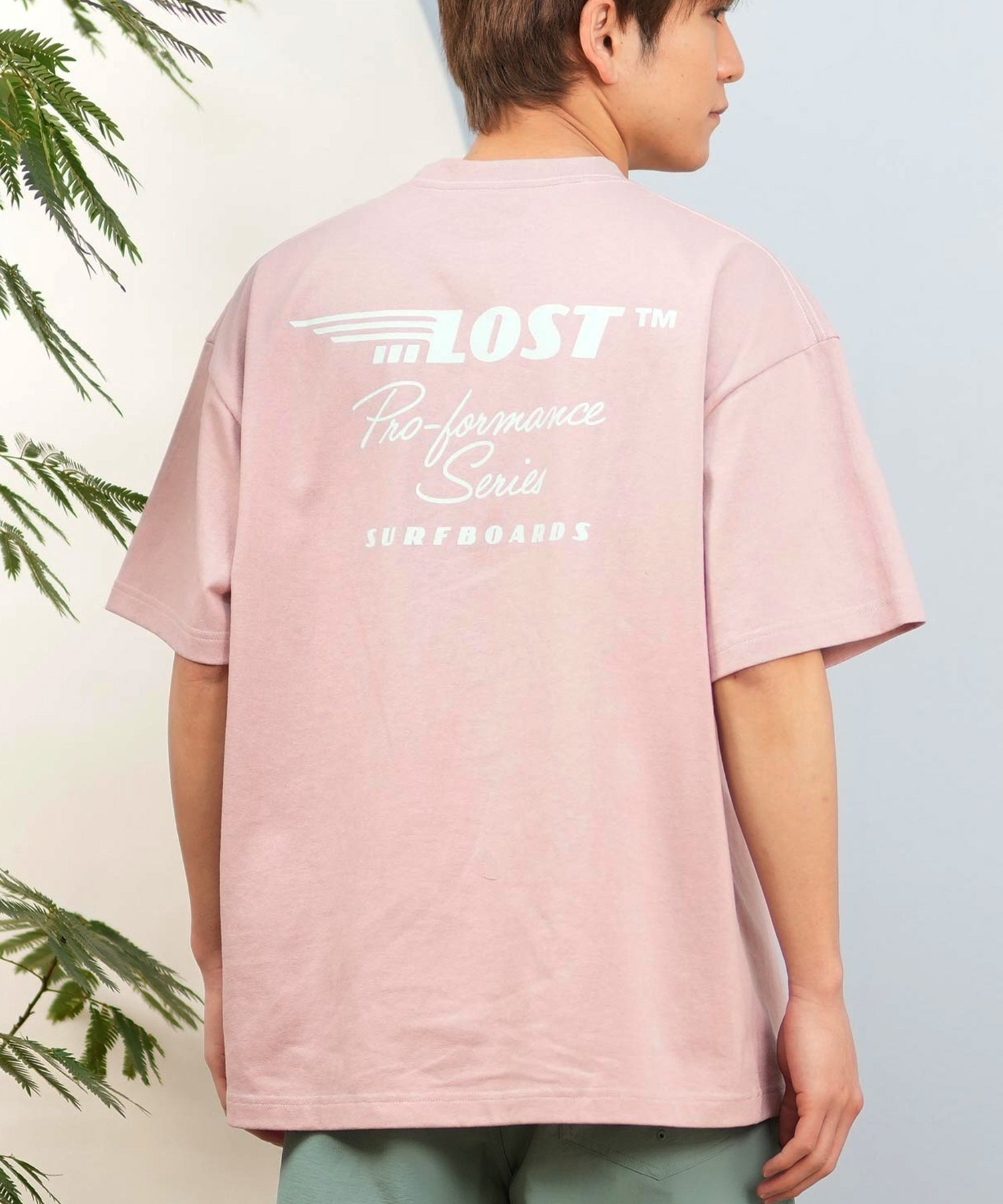 LOST ロスト 半袖 Tシャツ メンズ バックプリント ブランドロゴ L25S-2103 ムラサキスポーツ限定(PNK-M)