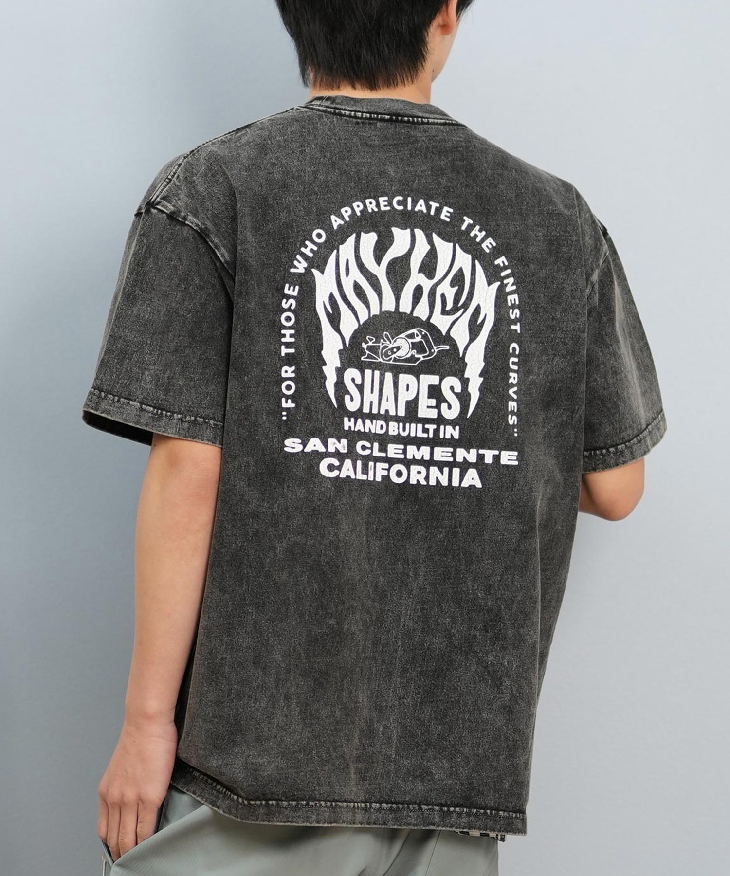 LOST ロスト 半袖 Tシャツ メンズ バックプリント MAYHEMロゴ L25S-2104 ムラサキスポーツ限定(CCH-M)