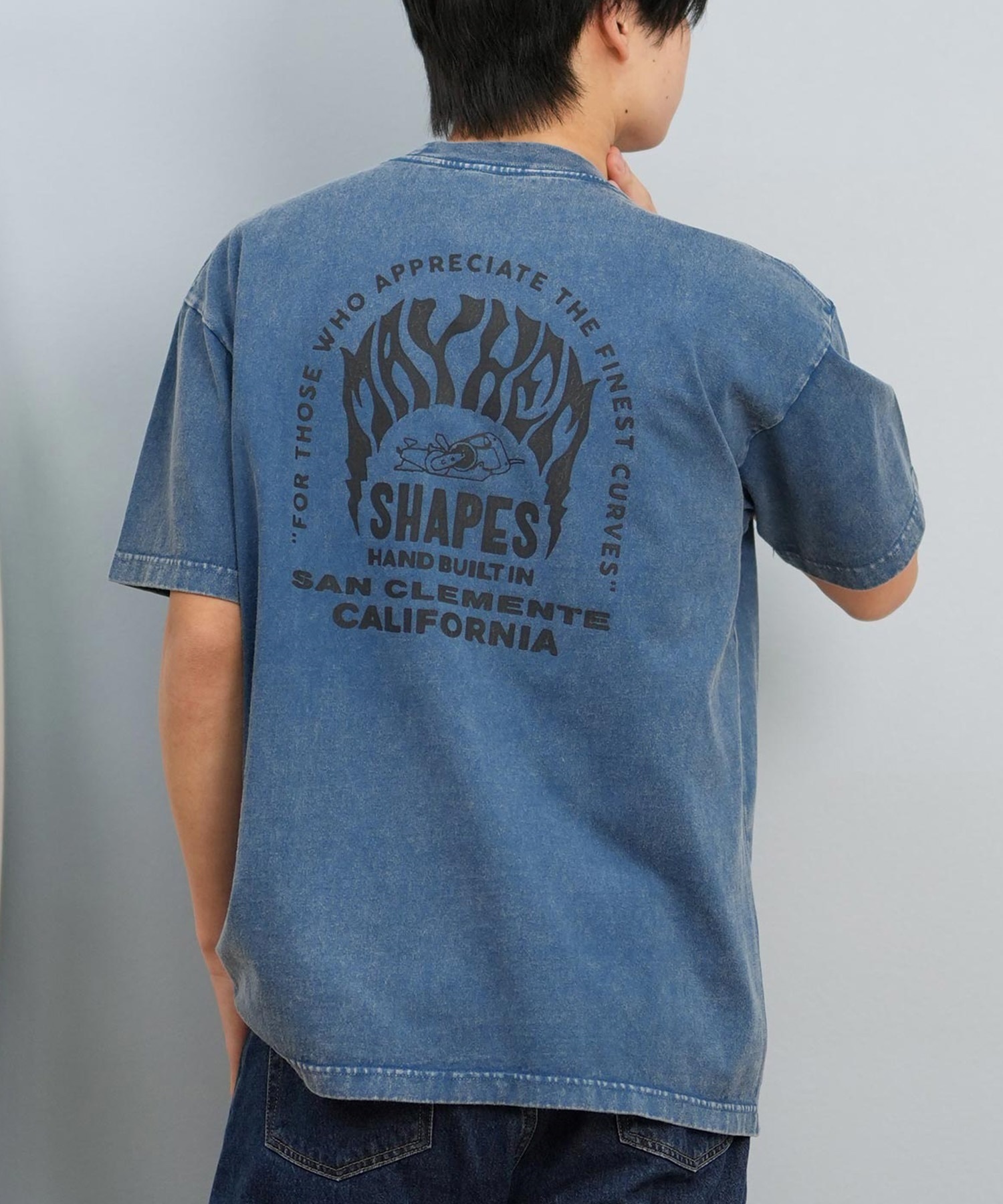 LOST ロスト 半袖 Tシャツ メンズ バックプリント MAYHEMロゴ L25S-2104 ムラサキスポーツ限定(CBL-M)