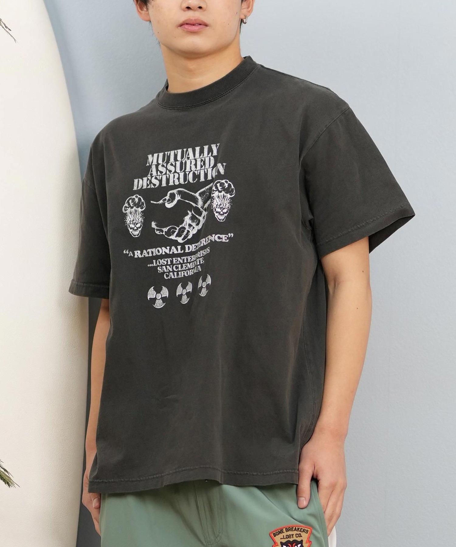 LOST ロスト 半袖 Tシャツ メンズ フロントプリント