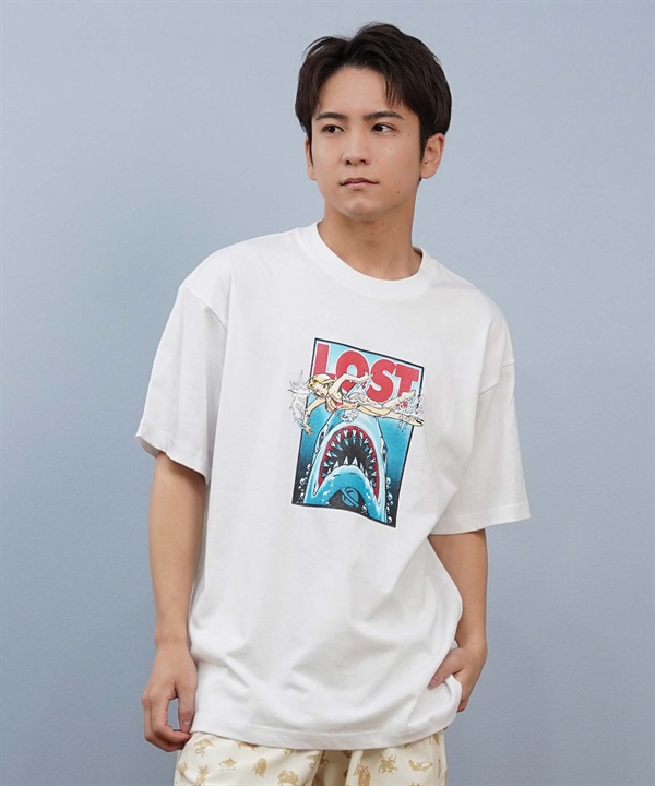 LOST ロスト 半袖 Tシャツ メンズ フロントプリント サメ L25S-2111 ムラサキスポーツ限定