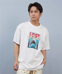 LOST ロスト 半袖 Tシャツ メンズ フロントプリント サメ L25S-2111