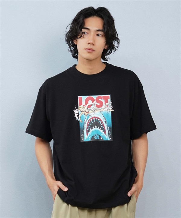 LOST ロスト 半袖 Tシャツ メンズ フロントプリント サメ L25S-2111 ムラサキスポーツ限定