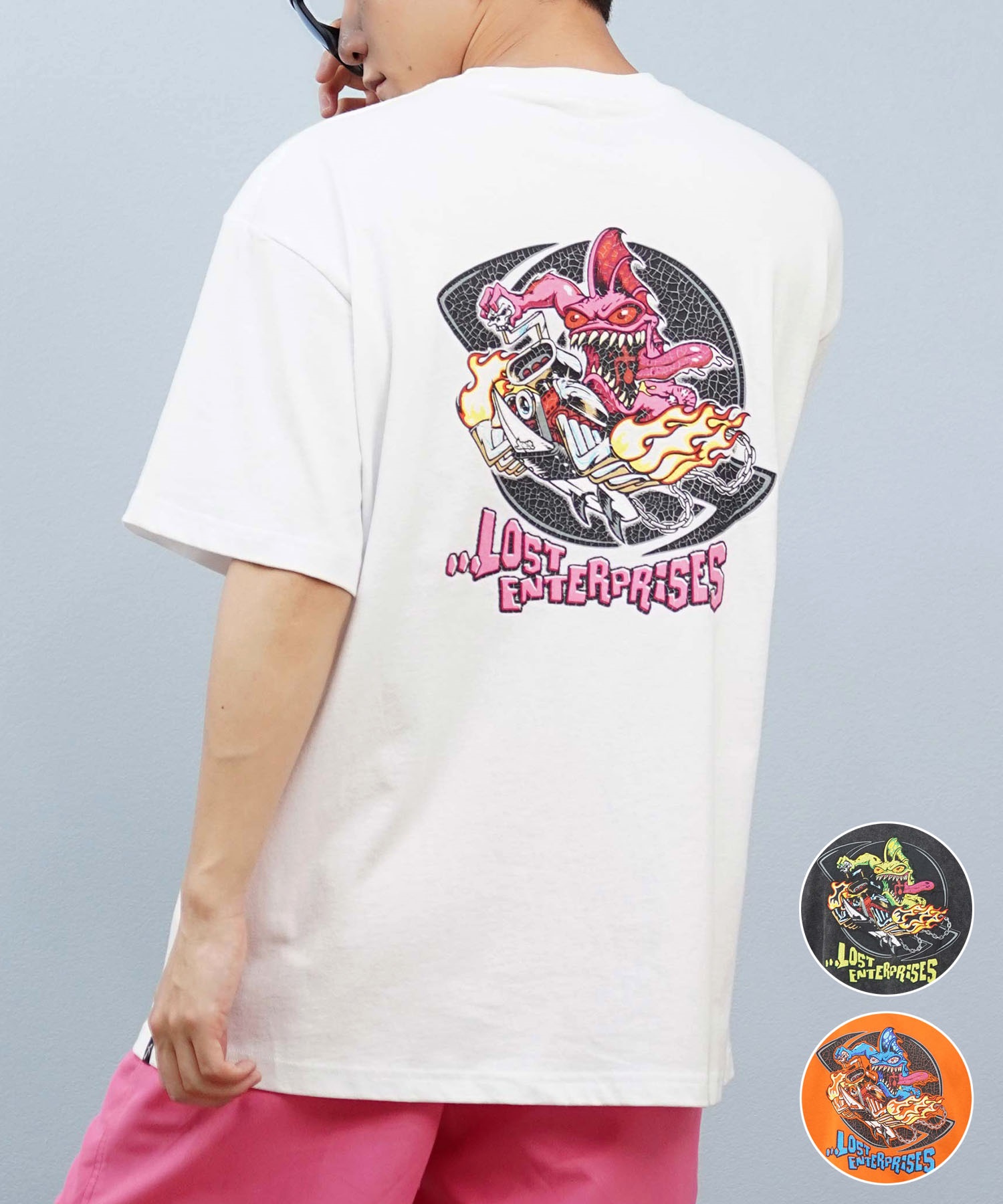 LOST ロスト 半袖 Tシャツ メンズ バックプリント L25S-2114 ムラサキスポーツ限定(CBK-M)