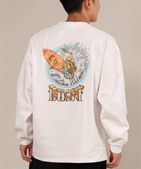LOST ロスト 長袖 Tシャツ ロンT メンズ バックプリント ヘビーウェイト 古着風 ヴィンテージ加工 L25F-2201 ムラサキスポーツ限定(WHT-M)