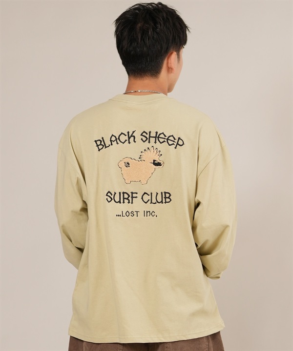 LOST ロスト 長袖 Tシャツ ロンT メンズ バックプリント ロゴ BLACK SHEEP LS TEE L25F-2205