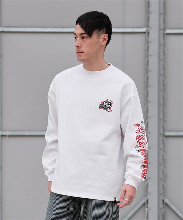 LOST ロスト 長袖 Tシャツ ロンT メンズ バックプリント ORDANCE LS BASIC TEE LM6S-2201 ムラサキスポーツ限定