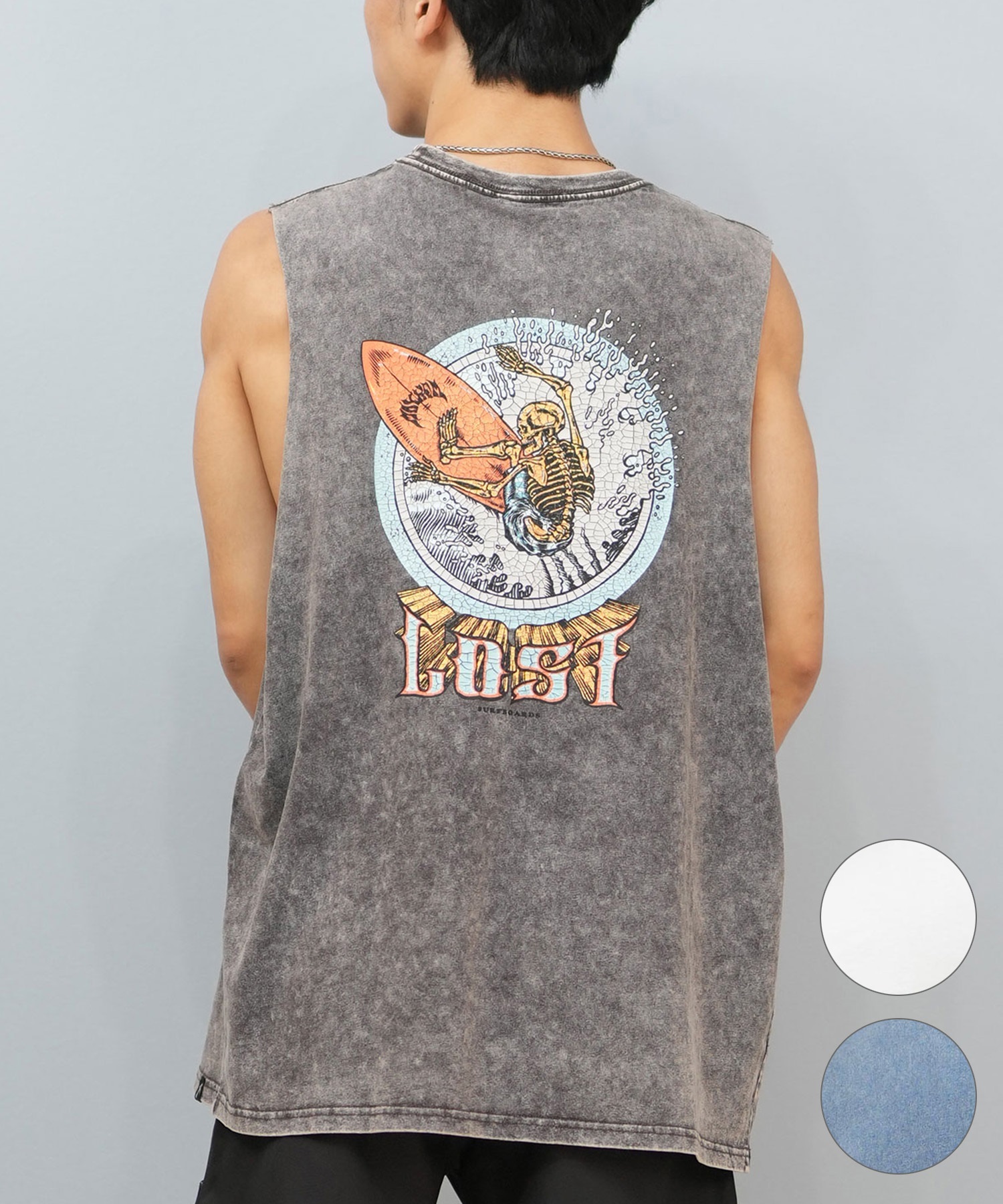 【入手困難!!】オーストラリア・ニンビン産タンクトップ【古着】値下げ不可 LOST ロスト タンクトップ メンズ ノースリーブ 袖なし バックプリント