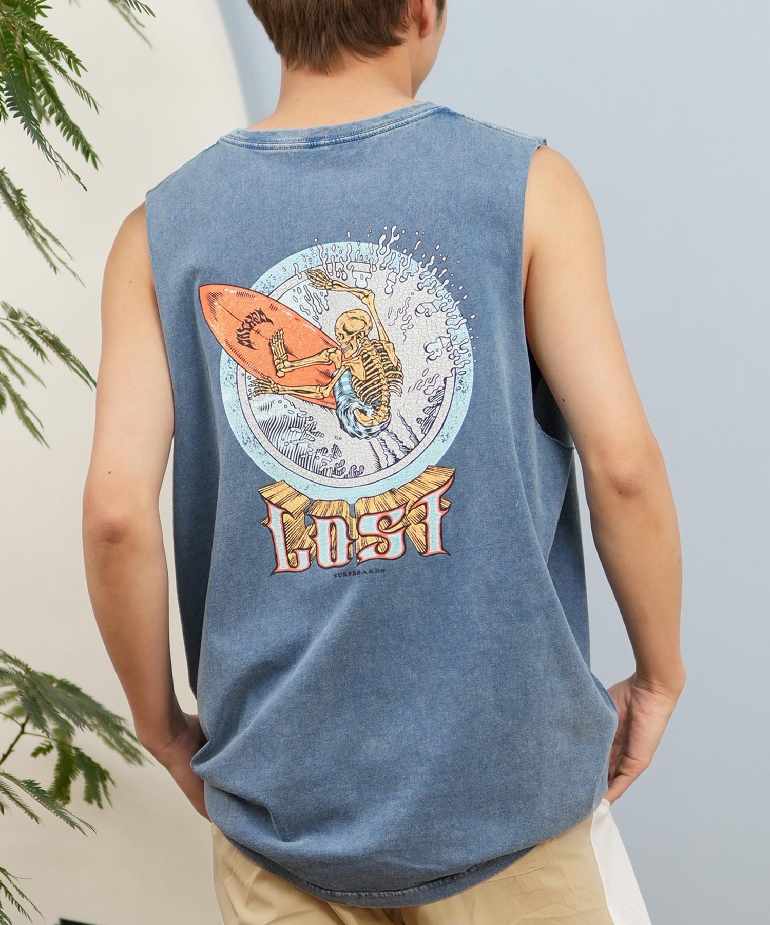 LOST ロスト タンクトップ メンズ ノースリーブ 袖なし バックプリント